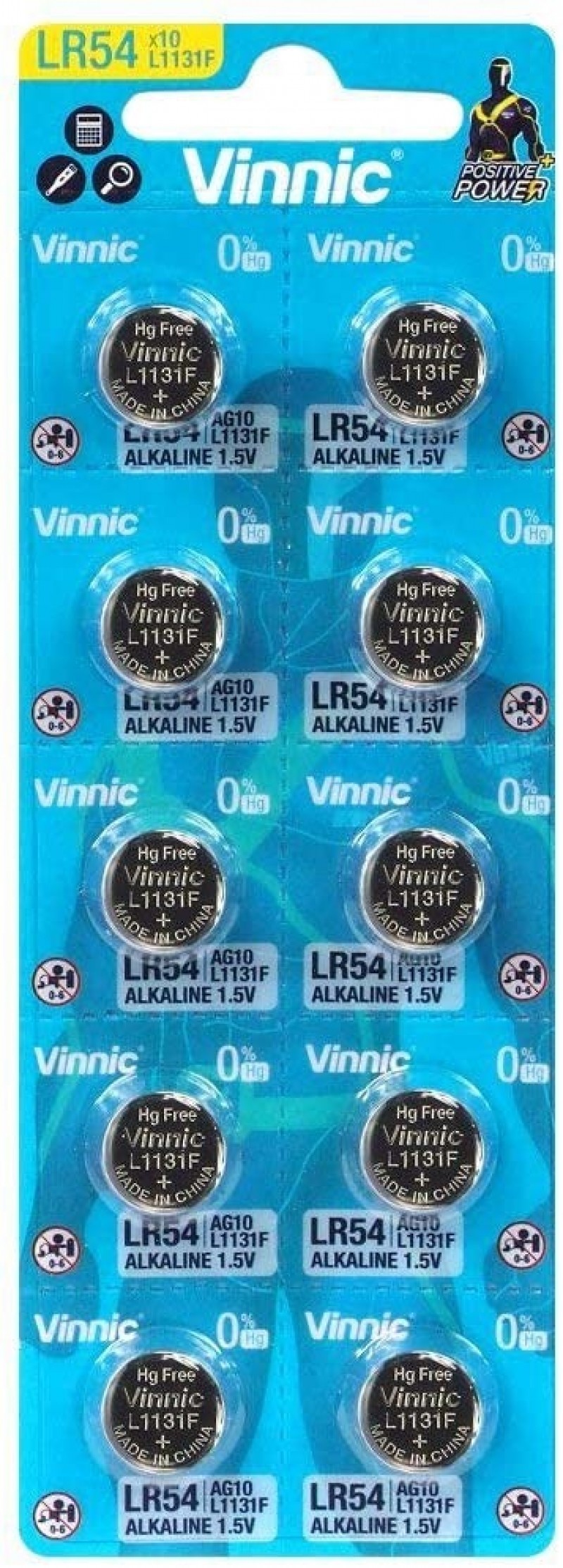 [수은건전지] 비닉 VINNIC L1131F 포장 10개입 1.5V 80mAh(L1131호환) / 인투피온